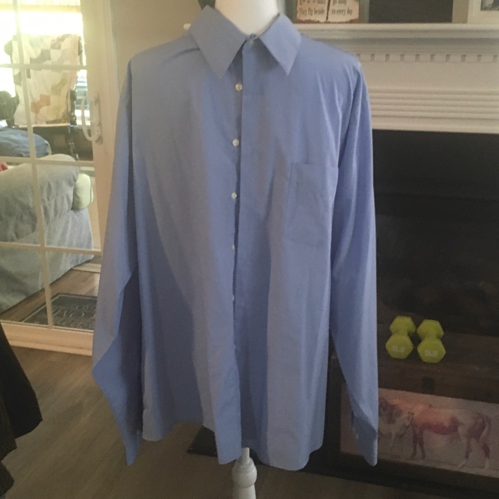 Van Heusen Light Blue Men’s Dress Shirt - Classic Point Collar